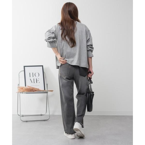 ワイドパンツ ジーンズ デニム デニムパンツ M-4L ヴィンテージ風 ポケット加工デニムワイドパン...