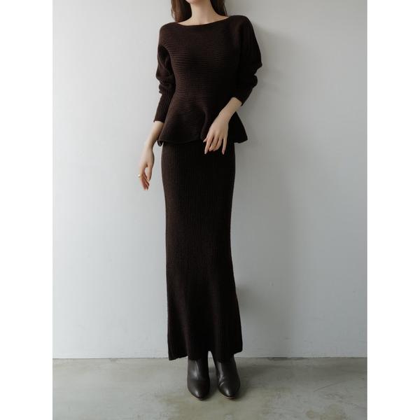 ワンピース textured peplum knit set