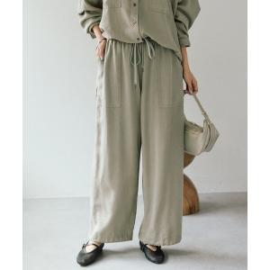 パンツ 「セットアップ可/こなれ感抜群」ガーメントダイ2wayワイドパンツ レディース