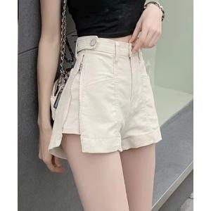 パンツ サイドジッパーショートパンツ レディース