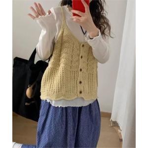 ベスト ジレ 7色展開　ニットキャミソールベスト レディース