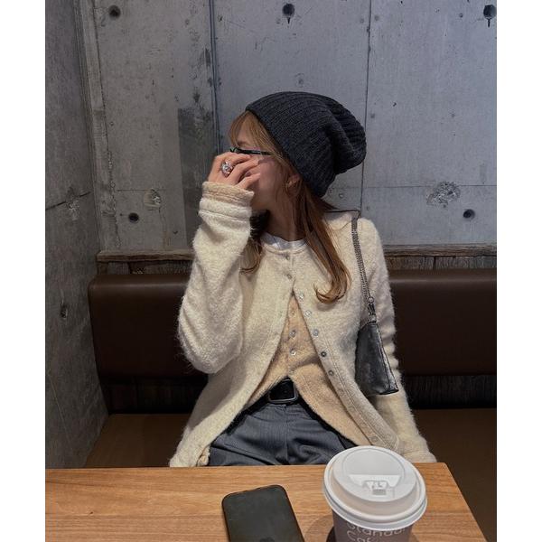 ニット セーター shell button layered knit cardigan レディース