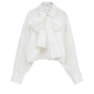 ブラウス シャツ CLANE/クラネ/RIBBON TIED COMPACT SHIRTS レディース