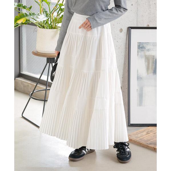 スカート 「 低身長向けサイズ 」 タフタプリーツスカート