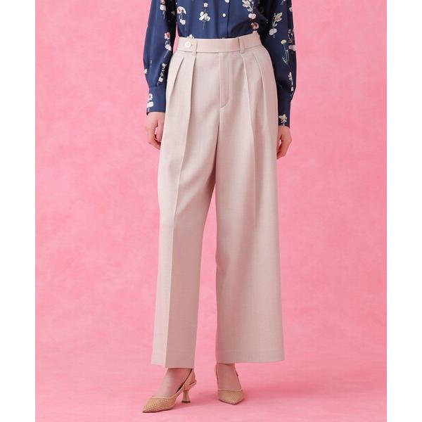 パンツ 「セットアップ対応商品」オックスストレッチタックワイドパンツ レディース