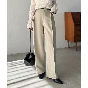 パンツ 「低身長サイズあり」カーブタックベルト付パンツ レディース