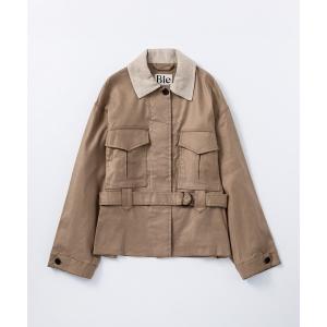 コート アウター バイカラー サファリジャケット レディース