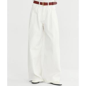 ワイドパンツ ジーンズ デニム デニムパンツ ホワイトデニム ワイドパンツ レディース