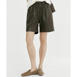 パンツ シンセティックレザーショートパンツ レディース