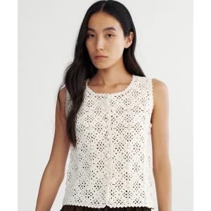 ベスト ジレ クロシェニットベスト レディース