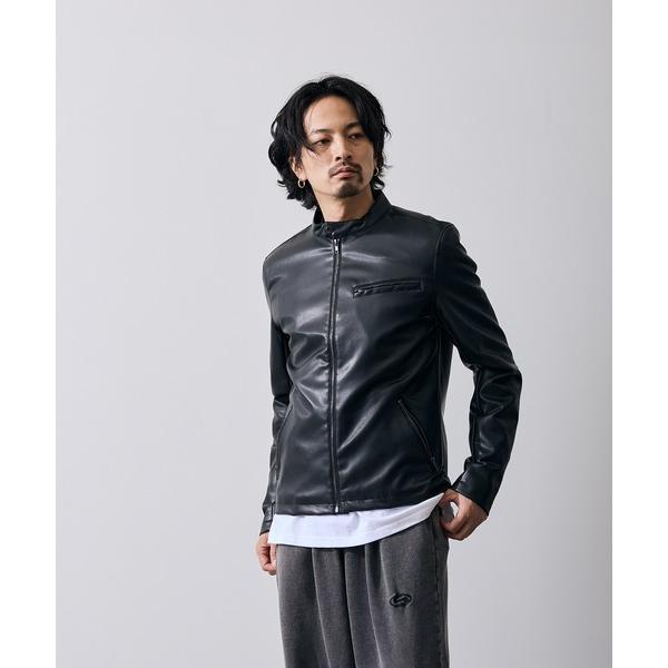 革ジャン ライダース PU シングル ライダースジャケット メンズ レディース