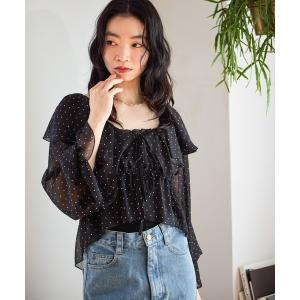 ブラウス シャツ ラッフルフリルブラウスキャミSET　659270 レディース