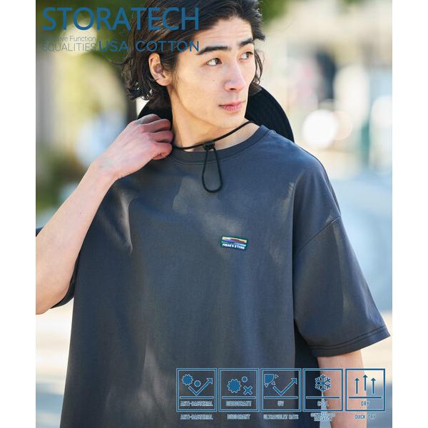 tシャツ 限定展開 STORATECH/ストラテック ビッグシルエット ワンポイントロゴ Tシャツ/...