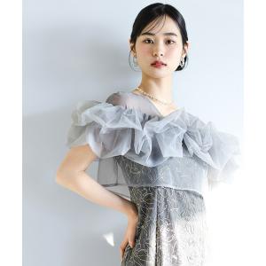 パーティードレス ドレス ボリュームボレロ花柄ワンピースドレス 2点セットワンピースドレス パーティー ドレス 結婚式 お呼ばれ オケージョン