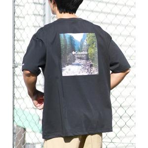 コロンビア tシャツ columbia/コロンビア リラックスフィット綿混ショートスリーブTシャツ ムラサキ限定 PM0963 メンズ レディース