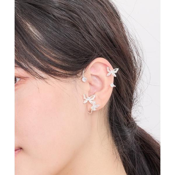 イヤーカフ バタフライビジューイヤーフック レディース