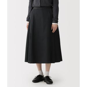 スカート 婦人　高密度ツイル　タックフレアスカート