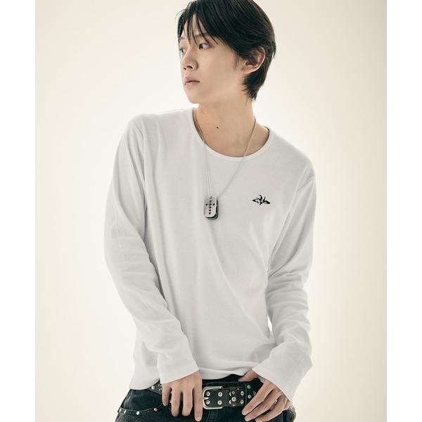 tシャツ ルーズネックワンポイントリブロンT 長袖 メンズ レディース