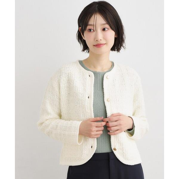 カーディガン 「洗える／テープヤーン」ツイードカーディガン レディース