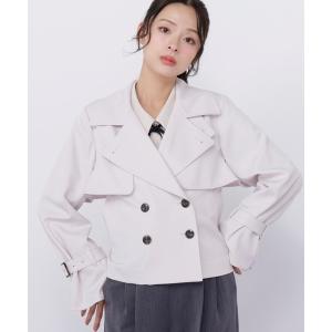 トレンチコート コート スタンドカラーショートトレンチコート レディース