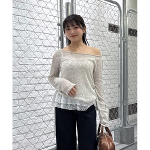 tシャツ メランジドロストレースティアードキャミセット レディース