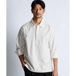 シャツ 製品染め バックサテン スキッパーシャツ メンズ