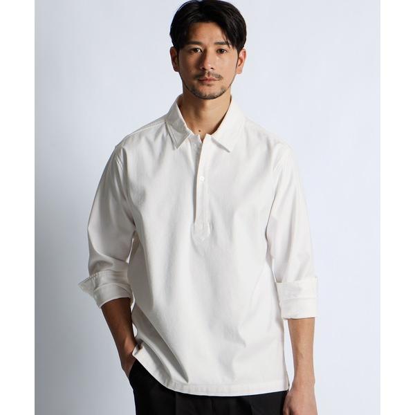 シャツ 製品染め バックサテン スキッパーシャツ メンズ