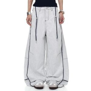 ジーンズ HABLOG ワイド バギー バレル デニムパンツ メンズ レディース