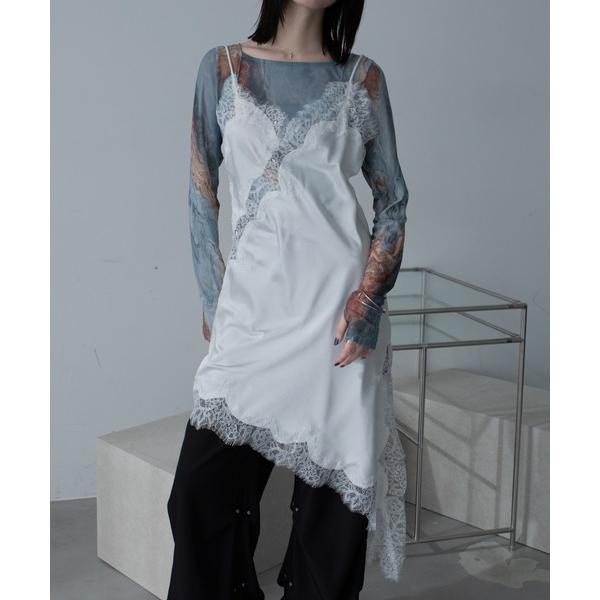 ワンピース 卒業式 レースドッキングアシンメトリーキャミワンピース