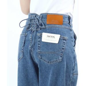 ジーンズ デニム デニムパンツ SOMETHING（サムシング）LISA LACEUP WIDE/レースアップ ワイドデニム レディース ワイドパンツ