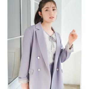 ジャケット テーラードジャケット 2026春夏新作 袖裏ストライプダブルテーラードジャケット レディース