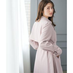 トレンチコート コート 2026春夏新作 サイドプリーツベーシックトレンチコート レディース