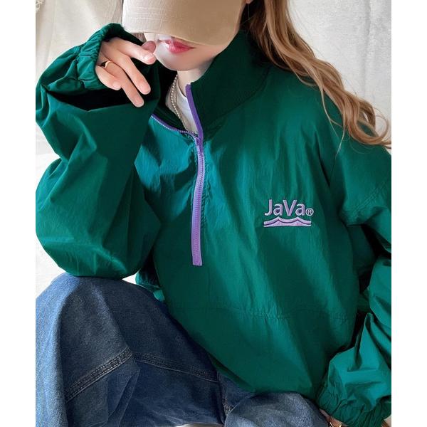「Java」 ナイロンブルゾン LARGE グリーン レディース