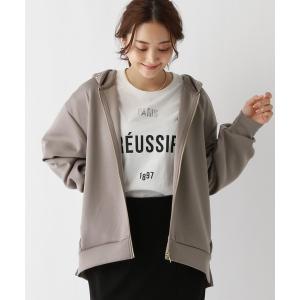 「GLOBAL WORK」 ジップアップパーカー MEDIUM モカ レディース