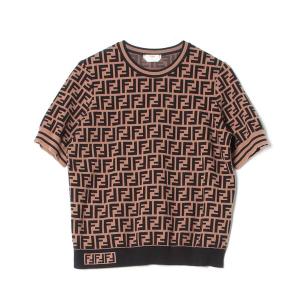 「FENDI」 半袖ニット 46 ブラック メンズ