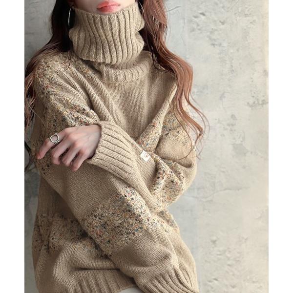 「Java」 タートルネックニット MEDIUM ブラウン レディース