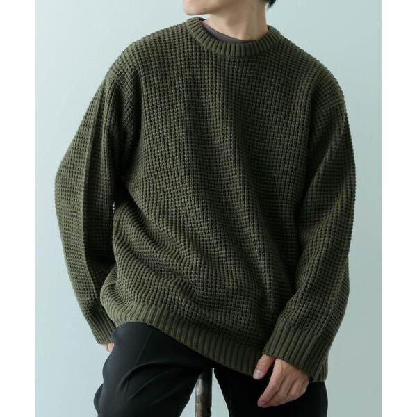 「ITEMS URBANRESEARCH」 長袖ニット MEDIUM オリーブ メンズ