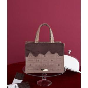 トートバッグ FLEURチョコレートスクエアトートバッグ レディース