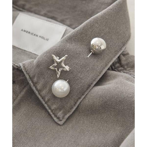 ブローチ 「2点SET」 パールピン ＆ スター レディース