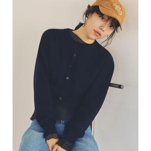 カーディガン 「daily CLIP」ループヤーンクロスボタンカーディガン レディース