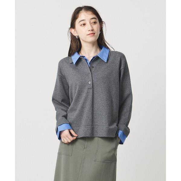 ニット セーター 4WAY シャツコンビ ポロニット ‐ウォッシャブル‐ レディース