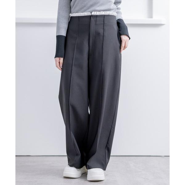 パンツ フリルウエストピンタックパンツ「オフィスカジュアル 着回し抜群 大人」 レディース