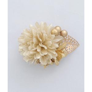 ゴールドフラワーコサージュ「卒業袴小物」 レディース