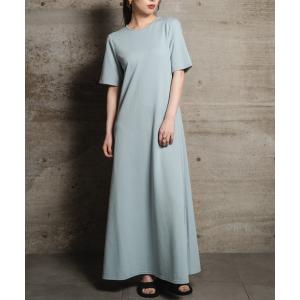 「LEANN MOMENT」 半袖ワンピース FREE サックスブルー レディース