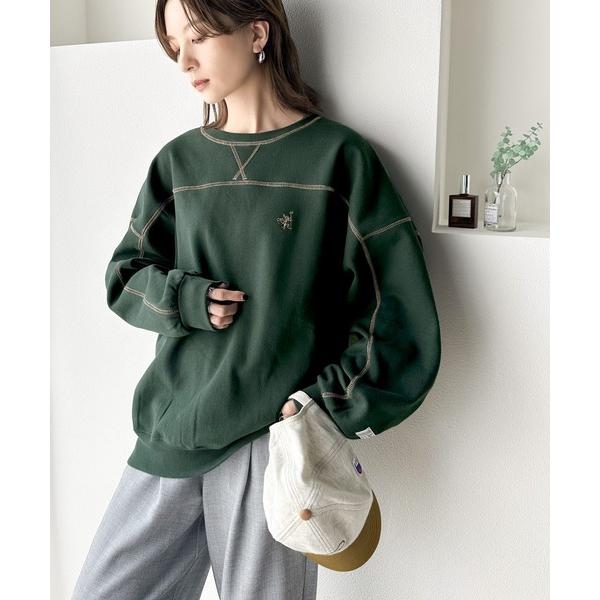 「Java」 スウェットカットソー MEDIUM グリーン レディース