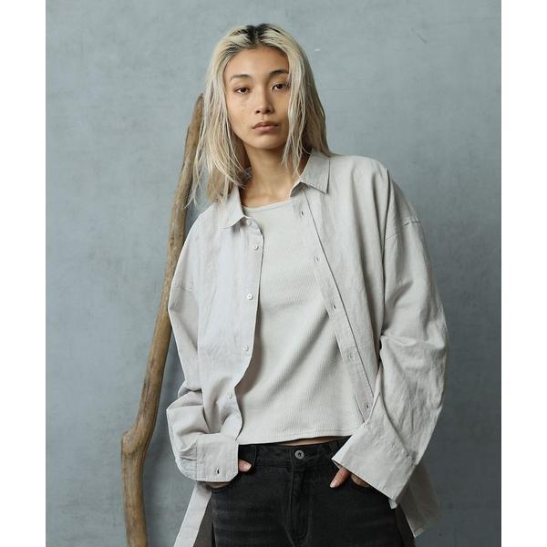 「paradigm」 長袖シャツ MEDIUM ライトグレー メンズ