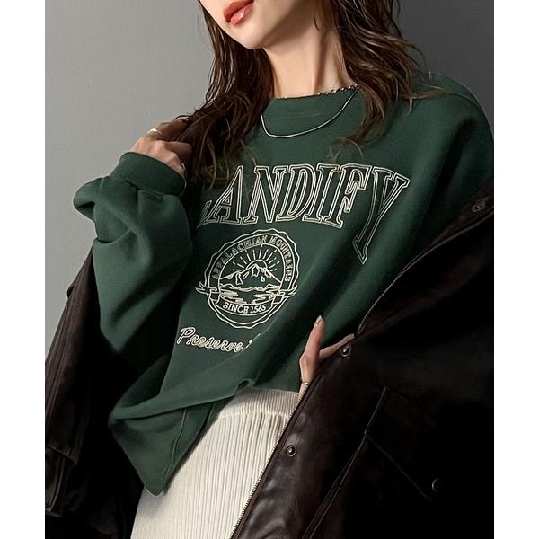 「Java」 スウェットカットソー X-LARGE グリーン レディース