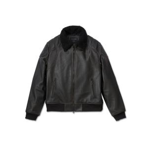 「Harley-Davidson」 レザーブルゾン LARGE ブラック メンズ