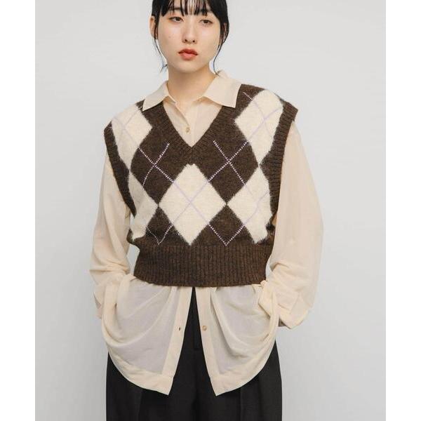 「KBF」 ニットベスト ONE ブラウン系その他 レディース