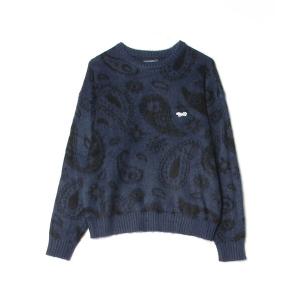 「coen」 長袖ニット「THEFOXCOLLECTIONコラボ」 S ネイビー メンズ